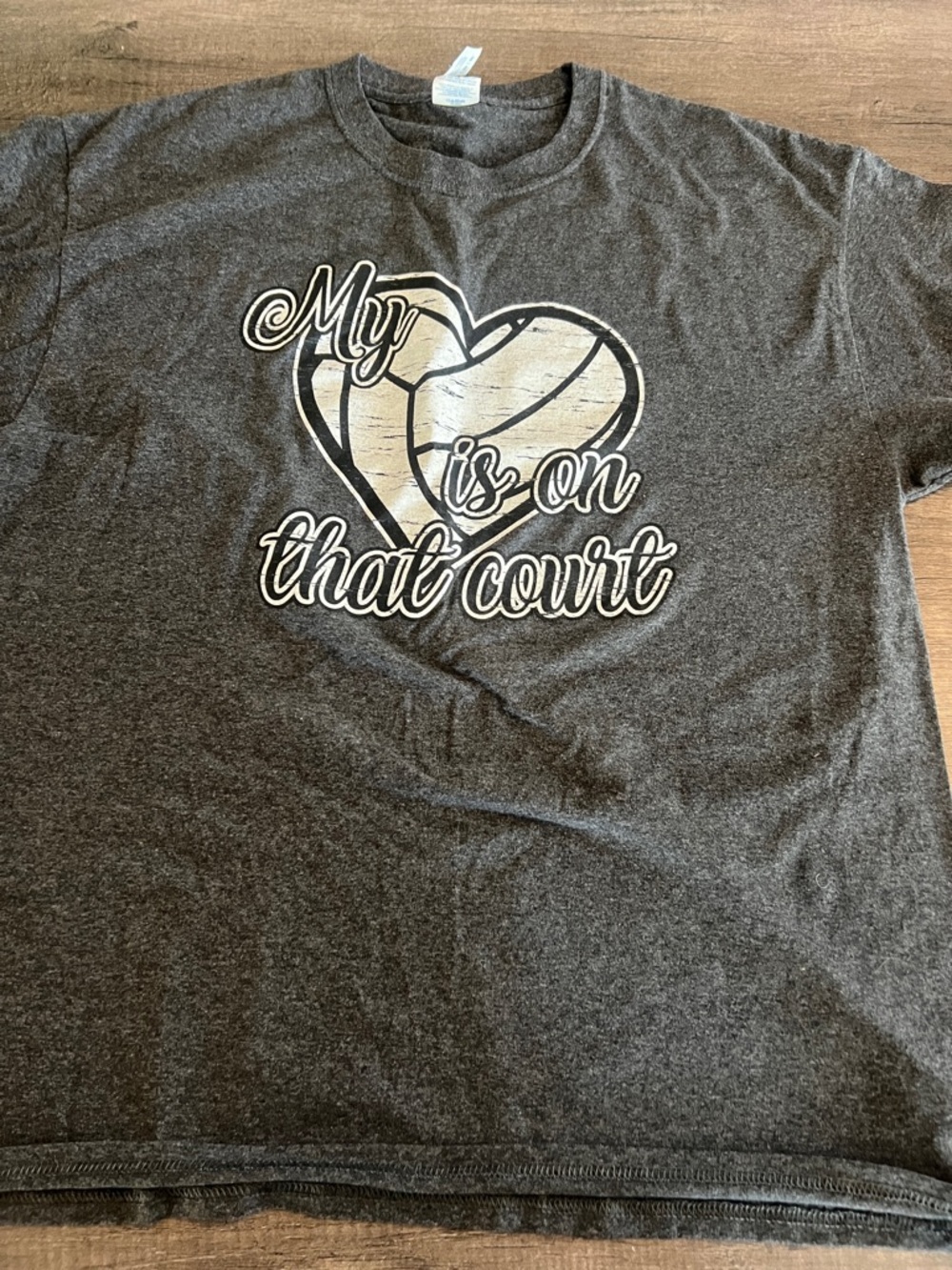 Port and Company Gray Volleyball Heart Graphic Tee